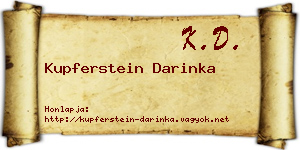 Kupferstein Darinka névjegykártya